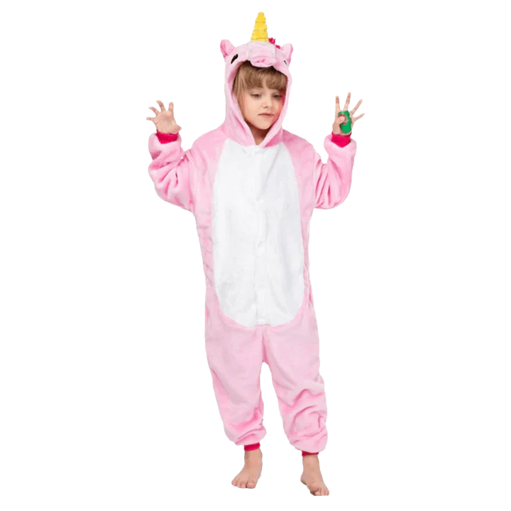 combinaison pyjama licorne rose enfant